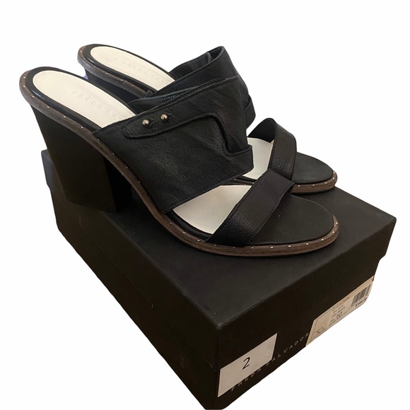 NEW FREDA SALVADOR Black GLIDE Studded MULE sz 10 - Picture 2 of 14